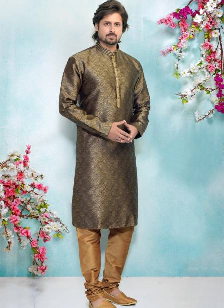 Gray Colour Designer Fancy Party And Function Wear Traditional Jaquard Silk Brocade Kurta Pajama Redymade Collection 1031-8355